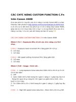 CÁC CHỨC NĂNG CUSTOM FUNCTION  TRÊN CANON 450D