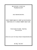 Phát triển dịch vụ thẻ tại ngân hàng TMCP đầu tư và phát triển việt nam