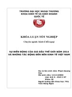 Sự Biến Động Của Giá Dầu Thế Giới Năm 2014 Và Những Tác Động Đến Nền Kinh Tế Việt Nam