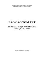 ĐỀ ÁN CẢI THIỆN MÔI TRƯỜNG TỈNH QUẢNG NINH