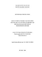 Quản lý trung tâm học tập cộng đồng đáp ứng yêu cầu xây dựng xã hội học tập trên địa bàn quận phú nhuận, thành phố hồ chí minh 