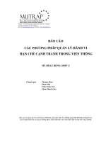 CÁC PHƯƠNG PHÁP QUẢN LÝ HÀNH VI HẠN CHẾ CẠNH TRANH TRONG VIỄN THÔNG