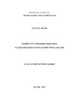 Nghiên cứu tình hình thoái hóa và giải pháp bảo vệ đất gò đồi tỉnh lạng sơn