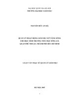 Quản lý hoạt động giáo dục kỹ năng sống cho học sinh trường tiểu học sông lô, quận phú nhuận, thành phố hồ chí minh 