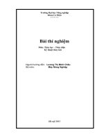 Bài thí nghiệm kỹ thuật thủy khí