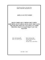 Hoàn thiện quy trình thực hiện hợp đồng xuất khẩu hàng may mặc sang thị trường Hoa Kỳ tại công ty TNHH thương mại và Giao nhận vận tải Đại Sơn