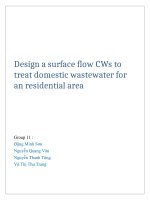 Design a surface flow CWs to treat domestic wastewater for an residential area