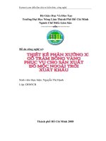 ĐỒ án CÔNG NGHỆ xẻ gỗ THIẾT kế PHÂN XƯỞNG xẻ PHỤC vụ sản XUẤT đồ mộc NGOÀI TRỜI XUẤT KHẨU