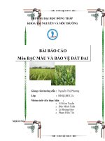 BAOCAO BACMAU :TIẾN TRÌNH BỐC HƠI AMONIAC VÀ SỰ MẤT ĐẠM TRÊN ĐẤT LÚA NGẬP NƯỚC