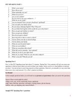 PET speaking part 1 questions 