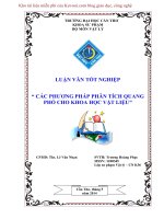 CÁC PHƯƠNG PHÁP PHÂN TÍCH QUANG PHỔ CHO KHOA học vật LIỆU