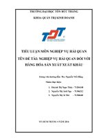 NGHIỆP VỤ HẢI QUAN ĐỐI VỚI HÀNG HÓA SẢN XUẤT XUẤT KHẨU
