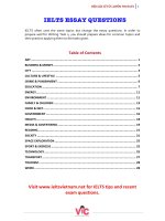 TUYỂN TẬP CÁC ĐỀ THI, CÂU HỎI IELTS WRITING TASK 2 MỚI NHẤT 2016