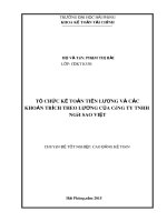 TỔ CHỨC kế TOÁN TIỀN LƯƠNG và các KHOẢN TRÍCH THEO LƯƠNG của CôNG TY TNHH NGôi SAO VIỆT 