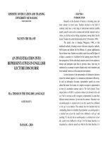 An investigation into representatives in english lecture discourse 