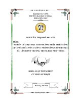 NGHIÊN CỨU DẠY HỌC THEO HƯỚNG PHÁT TRIỂN NĂNG LỰC PHẦN HÓA VÔ CƠ LỚP 11 NHẰM NÂNG CAO HIỆU QUẢ BÀI LÊN LỚP Ở TRưỜNG TRUNG HỌC PHỔ THÔNG