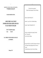 A discourse analysis of information organizing devices in lectures in english