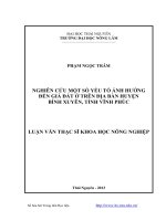 Nghiên cứu một số yếu tố ảnh hưởng đến giá đất ở trên địa bàn huyện bình xuyên, tỉnh vĩnh phúc 