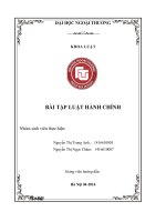 BÀI TẬP LUẬT HÀNH CHÍNH