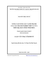 Nâng cao năng lực cạnh tranh của các doanh nghiệp nhỏ và vừa trên địa bàn tỉnh vĩnh phúc 