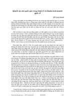 QUYỀN TỰ CHỦ QUỐC GIA TRONG KINH TẾ VÀ CHUẨN BỊ KINH DOANH QUỐC TẾ