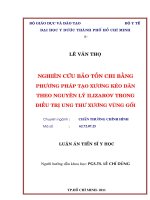 Nghiên cứu bảo tồn chi bằng phương pháp tạo xương kéo dãn theo nguyên lý ilizarov trong điều trị ung thư xương vùng gối