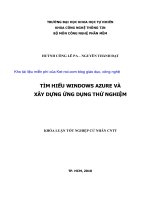 TÌM HIỂU WINDOW AZURE và xây DỰNG ỨNG DỤNG THỬ NGHIỆM 