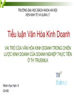 slide vai trò của văn hóa kinh doanh trong chiến lược kinh doanh của doanh nghiệp thực tiên ở TH TRUMIlK