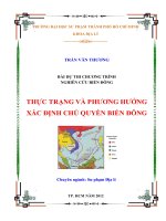 THỰC TRẠNG VÀ PHƯƠNG HƯỚNG XÁC ĐỊNH CHỦ QUYỀN BIỂN ĐÔNG