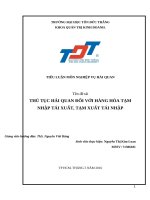 THỦ TỤC HẢI QUAN ĐỐI VỚI HÀNG HÓA TẠM NHẬP TÁI XUẤT, TẠM XUẤT TÁI NHẬP