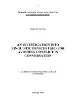 An investigation into linguistic devices used for avoiding conflict in conversation