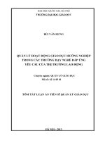QUẢN LÝ HOẠT ĐỘNG GIÁO DỤC HƯỚNG NGHIỆP TRONG CÁC TRƯỜNG DẠY NGHỀ ĐÁP ỨNG YÊU CẦU CỦA THỊ TRƯỜNG LAO ĐỘNG