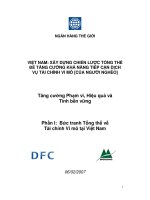 XÂY DỰNG CHIẾN LƯỢC TỔNG THỂ ĐỂ TĂNG CƯỜNG KHẢ NĂNG TIẾP CẬN DỊCH VỤ TÀI CHÍNH VI MÔ CỦA NGƯỜI NGHÈO