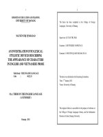 An investigation into lexical stylistic devices describing the apperance of characters in english and vietnamese prose