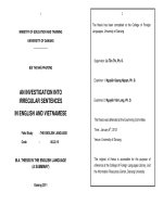 An investigation into irregular sentences in english and vietnamese