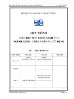 quy trình GIÁO DỤC SỨC KHỎE DÀNH CHO NGƢỜI BỆNH – THÂN NHÂN NGƢỜI BỆNH