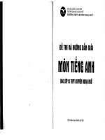 đề thi và hướng dẫn trả lời môn tiếng anh vào lớp 10 chuyên ngoại ngữ
