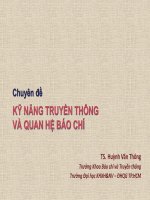 chuyên đề kỹ năng truyền thông và quan hệ với báo chí