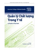 quản lý chất lượng trong y tế lý thuyết và thực hành