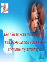 BÁO CÁO TỰ NGUYỆN – GIÁM SÁT CHỦ ĐỘNG CÁC NGUY CƠ VÀ SỰ CỐ Y KHOA TẠI BỆNH VIỆN