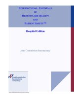 INTERNATIONAL  ESSENTIALS OF HEALTH CARE QUALITY AND PATIENT SAFETY