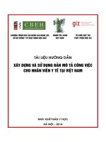 tài liệu hướng dẫn xây dựng và mô tả bản công việc cho nhân viên y tế việt nam