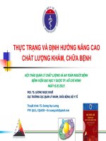 THỰC TRẠNG VÀ ĐỊNH HƯỚNG NÂNG CAO CHẤT LƯỢNG KHÁM, CHỮA BỆNH