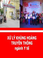 XỬ LÝ KHỦNG HOẢNG TRUYỀN THÔNG ngành Y tế