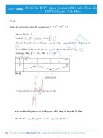 Đề thi thử THPT Quốc gia năm 2017 môn Toán lần 3  THPT Chuyên Vĩnh Phúc