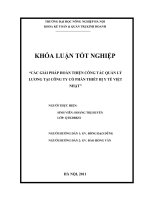 Các giải pháp hoàn thiện công tác quản lý lương  tại Công ty Cổ Phần Thiết Bị Y Tế Việt Nhật