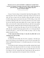 Vai trò của Agribank về tín dụng, cung ứng các dịch vụ ngân hàng phục vụ phát triển kinh tế - xã hội khu vực nông nghiệp, nông thôn địa bàn TP Hồ Chí Minh