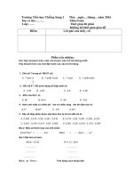 Đề thi cuối kì 2 lớp 5 năm 2016