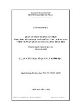 Quản lý chất lượng dạy học ở các trường THPT tỉnh Quảng Ninh theo tiếp cận quản lý chất lượng tổng thể