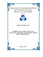 NGHIÊN CỨU CẢI TIẾN NÂNG CAO NĂNG SUẤT LÀM VIỆC TẠI KHU PHÁT THUỐC BHYT Ở BỆNH VIỆN A